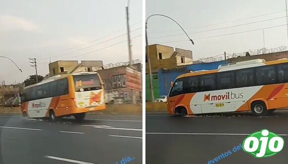 Ojo - Bus sin llantas en la carretera
