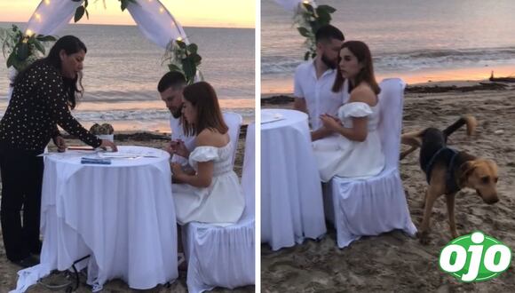 Ojo - Perrito malogra la sesión de fotos de recién casados