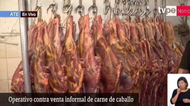 Operativo contra la venta informal de carne de caballo. Foto: TV Perú Noticias