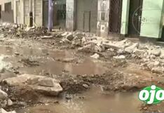 Rímac: vecinos denuncian aniego generado durante trabajos de asfaltado en calles y veredas