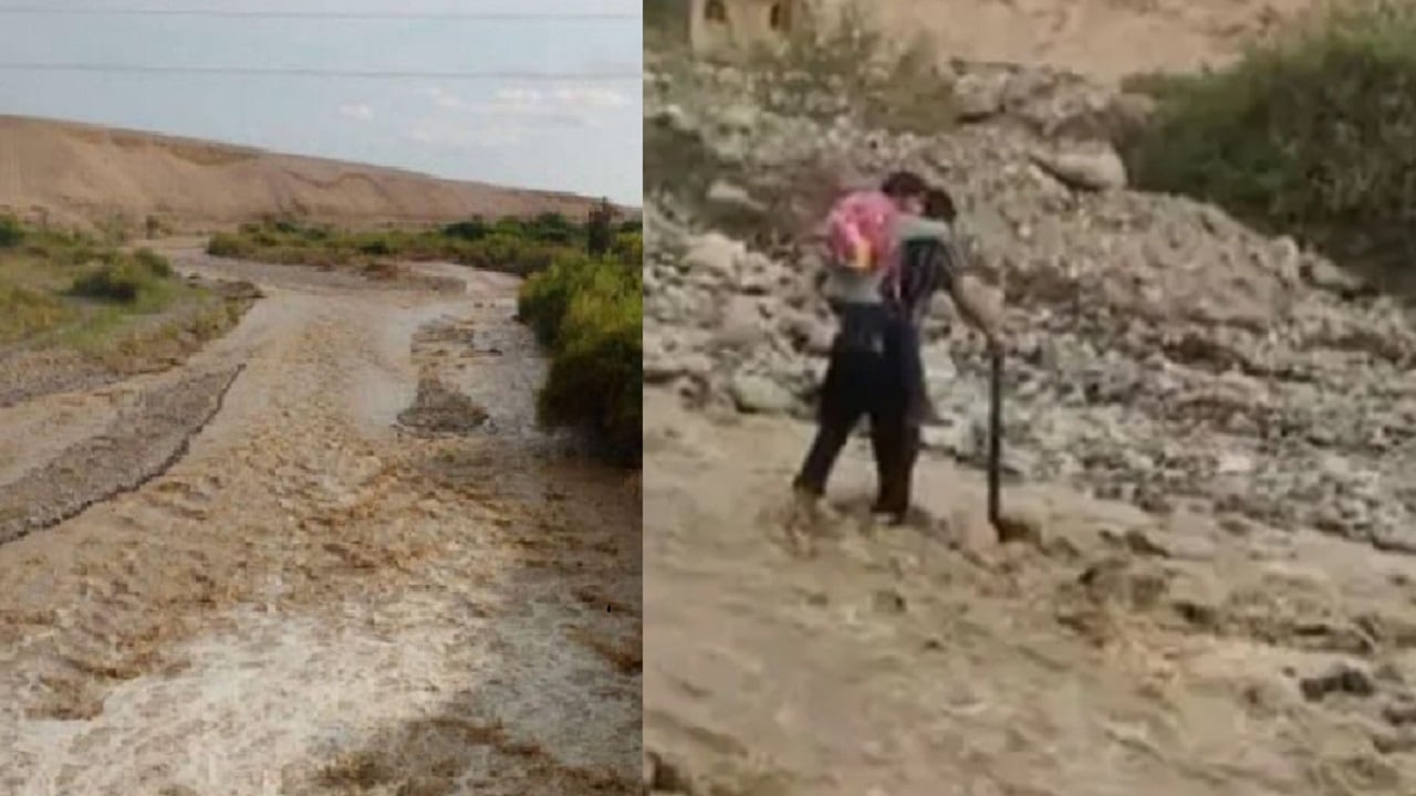 Profesor y su alumna pasan un vía crucis para asistir a clases. (Foto: Composición GEC- RPP)
