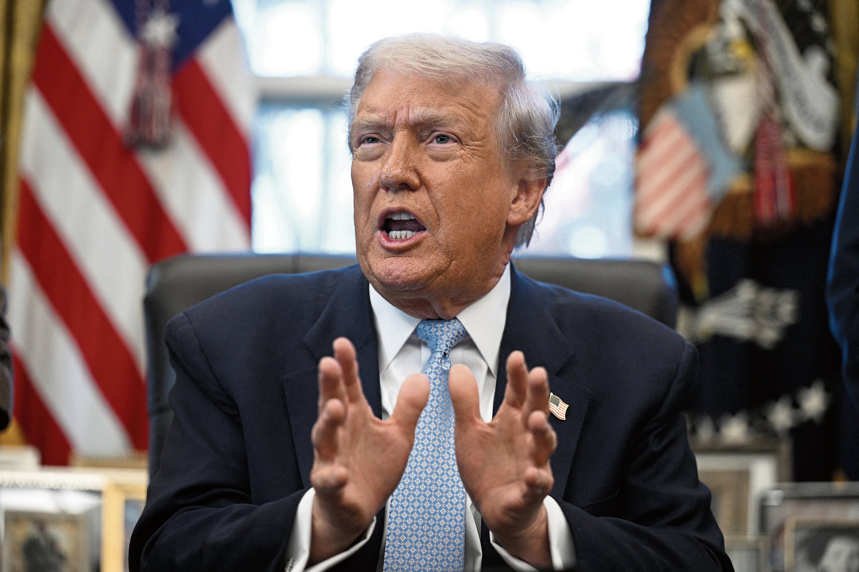 El mandatario de Estados Unidos, Donald Trump, afirmó ser el presidente interino de Venezuela.