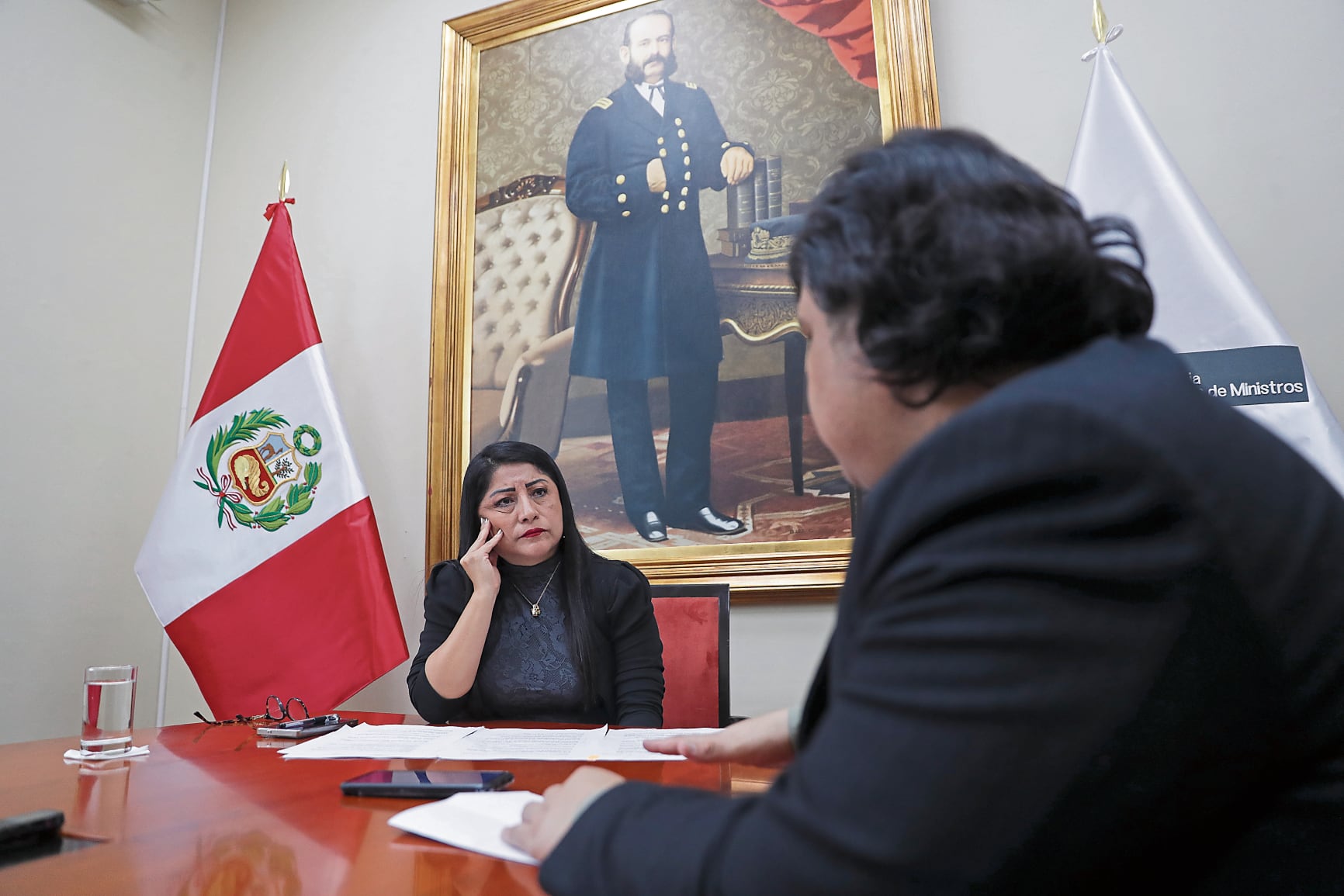 Premier Denisse Miralles pone sus cartas sobre la mesa al hablar sobre Brunella Horna y el voto de confianza al gabinete. Foto: Julio Reaño/@photo.gec