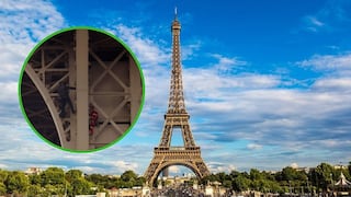 Hombre escala la torre Eiffel y provoca la evacuación del monumento histórico
