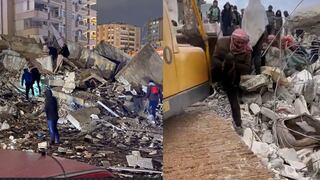 Mujer da a luz en medio de edificaciones destruidas por terremoto en Siria | VIDEO