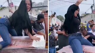 Lo despide bailando reggaeton sobre ataúd: Mujer le dijo así ‘adiós’ a su esposo| VIDEO