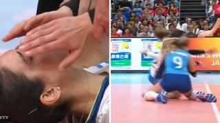 Dos voleibolistas protagonizan impactante choque de cabezas (FOTOS)