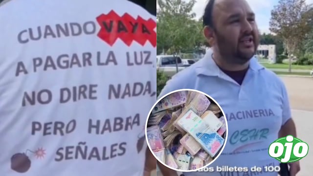 Argentina: Hombre carga carretilla llena de billetes para pagar recibo de la luz 
