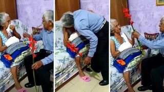 Abuelito le da regalo de San Valentín a su esposa y terminan llorando de la emoción (VIDEO)