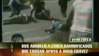 Bus arrolló a cinco damnificados que exigían apoyo a Hugo Chávez