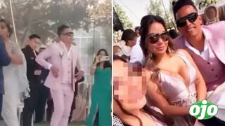 Christian Cueva viste curioso terno rosado y se roba el show en la boda de sus padres 