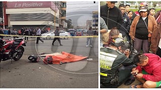 SJL: policía muere tras impactar moto contra camioneta (VIDEO)