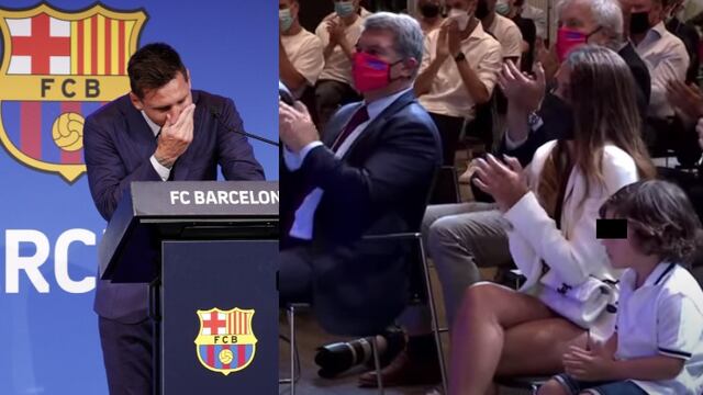 Antonela Roccuzzo reaccionó así al ver llorar a Messi en su despedida del Barcelona | VIDEO