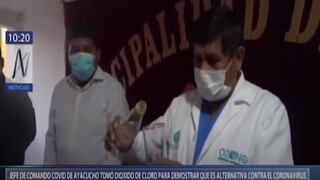 Jefe del Comando COVID en Ayacucho presenta al dióxido de cloro para combatir al coronavirus  