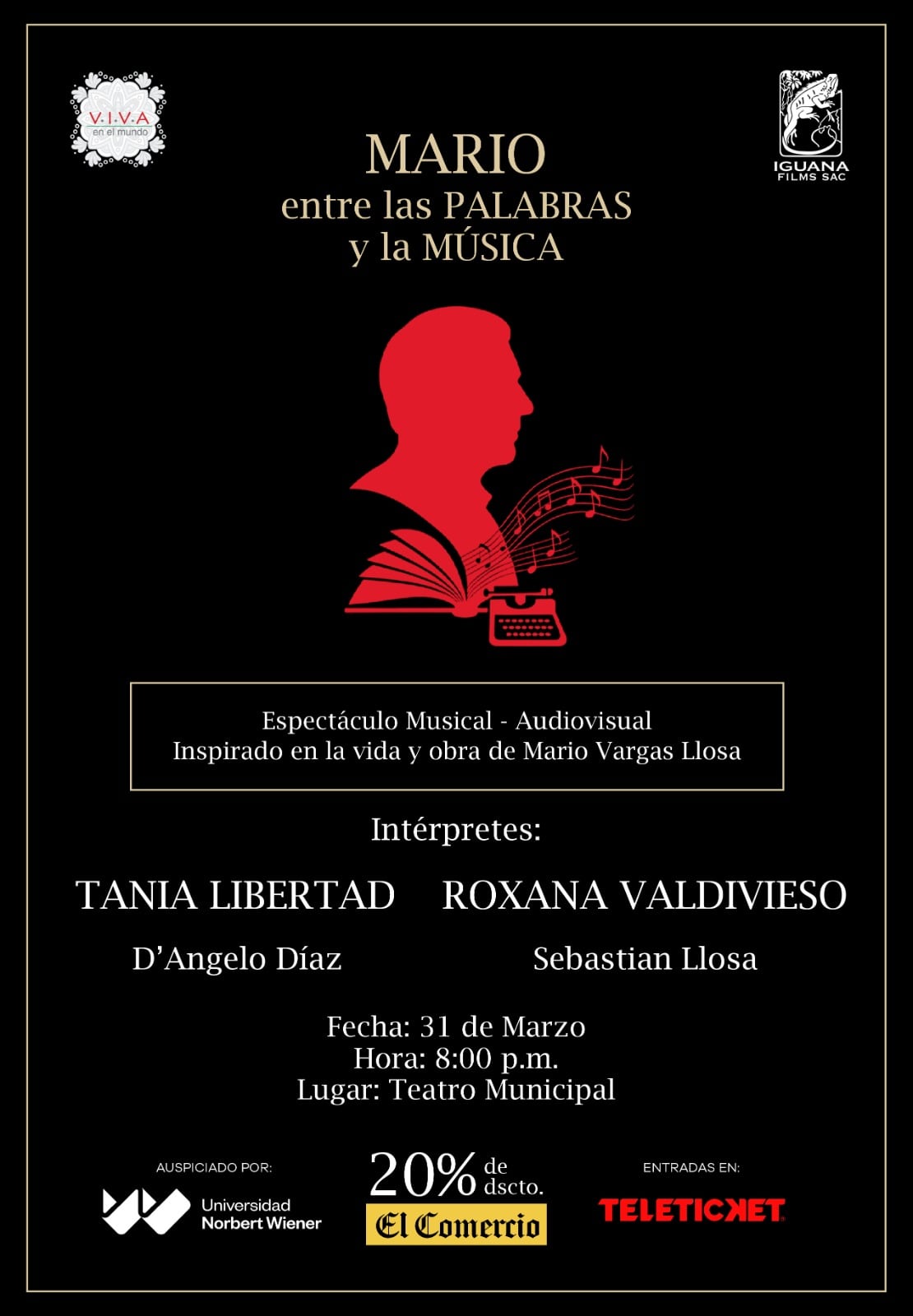 El espectáculo musical se realizará en el Teatro Municipal de Lima