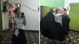 Brunella Horna y Richard Acuña alzan pañuelos y bailan marinera (VIDEO)