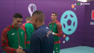 Mbappé, de Francia; y Hakimi, de Marruecos, tienen afectuoso saludo antes de la semifinal | VIDEO