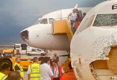 Granizo destroza la nariz de avión que aterrizaba con 179 personas a bordo