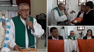 Sacerdote rezó por la Selección y bendijo bandera peruana durante misa│VIDEO