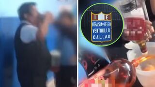 Profesor bebe licor con sus alumnos dentro de colegio en Ventanilla | VIDEO
