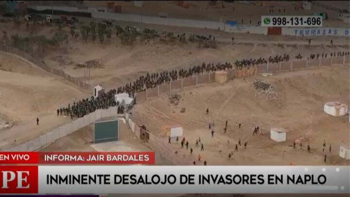 Inminente desalojo de invasores en Naplo. Foto: América Noticias