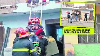 Los Olivos: pared aplasta a dos obreros, pero se salvan de milagro