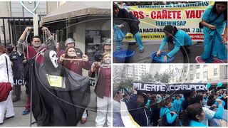 ¡En pie de lucha! Enfermeras y obstetras realizan plantón frente al Minsa (VIDEO)