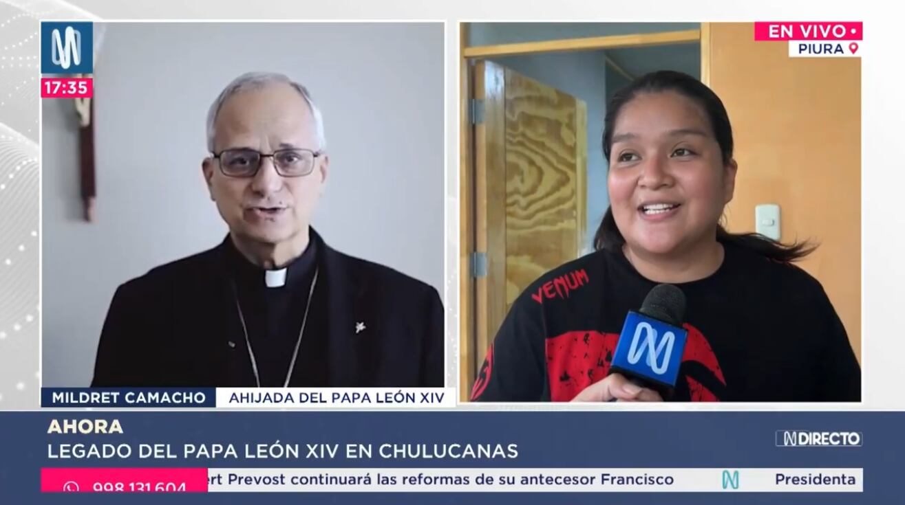 Ella es la ahijada del papa León XIV. Vive en Chulucanas.