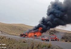 Cisterna cargada de combustible se vuelca y arde en carretera
