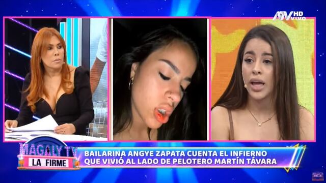 Angye Zapata no quiso enseñar en Magaly TV la foto donde Martín Távara le golpeó el rostro | VIDEO
