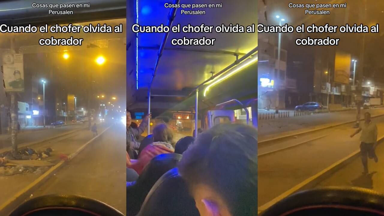 El chofer se olvidó de su cobrador y siguió su ruta. (Foto: composición EC)