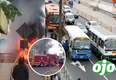 Bus de la empresa Huandoy se incendió en plena avenida Tupac Amaru en Comas