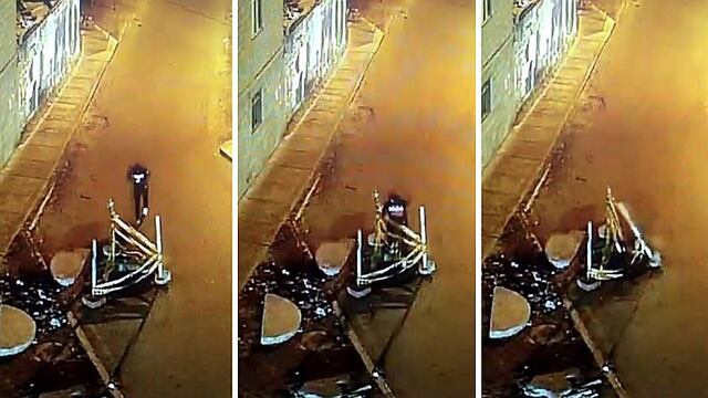 Hombre casi sufre fuerte accidente por culpa de su celular: cayó a profundo buzón (VIDEO)