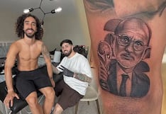 España: Marc Cucurella se tatúa a su entrenador con quien ganó el Mundial