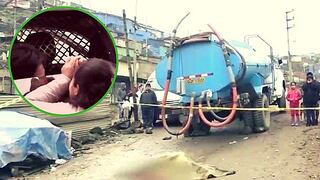 Menor perdió la vida tras caer de una  cisterna que era conducida por su padre (VIDEO)