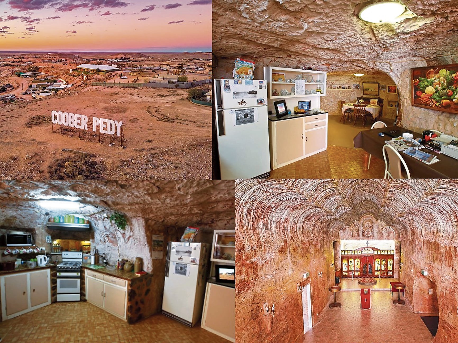 En Coober Pedy, Australia, un pueblo vive bajo tierra para protegerse así de las altas temperaturas de la superficie.