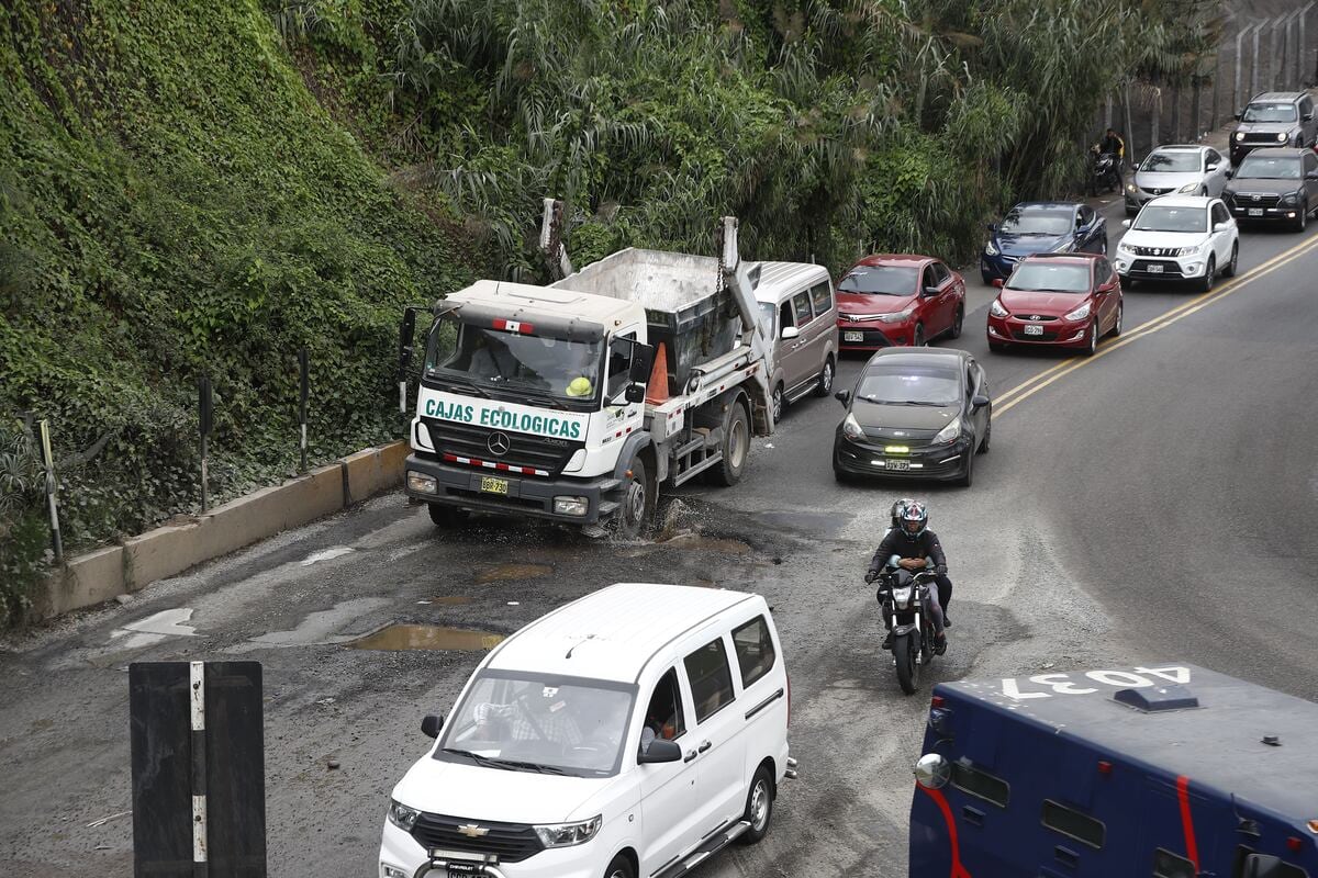 Tráfico acumulado en la Costa Verde. (Foto: GEC)