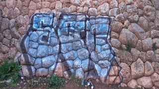 Cusco: dañan muro inca con enorme grafiti y buscan a los responsables