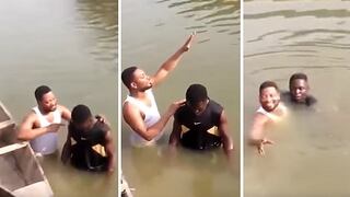 Joven muere ahogado mientras lo bautizan en río (VIDEO)