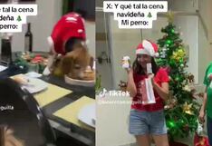 Perrito se come el pavo de la cena navideña cuando familia se tomaba fotos