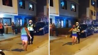 Coronavirus en Perú: Policía se pone a bailar con vecina durante “toque de queda” | VIDEO