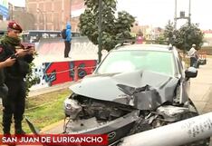 Dos heridos deja accidente de camioneta contra motocicleta en San Juan de Lurigancho (VIDEO)