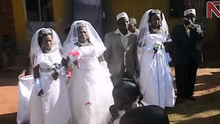 Hombre se casa con tres mujeres a la vez para no gastar mucho dinero (VIDEO)
