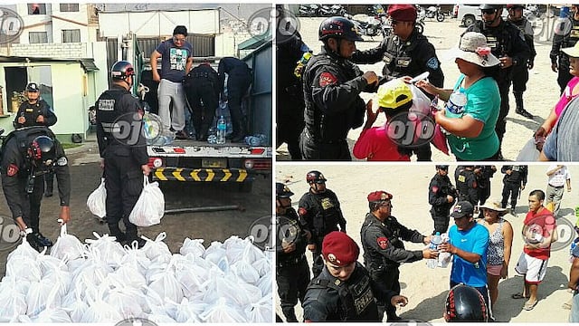 Chosica: policías lleva una tonelada de víveres a damnificados por huaicos (VIDEO)