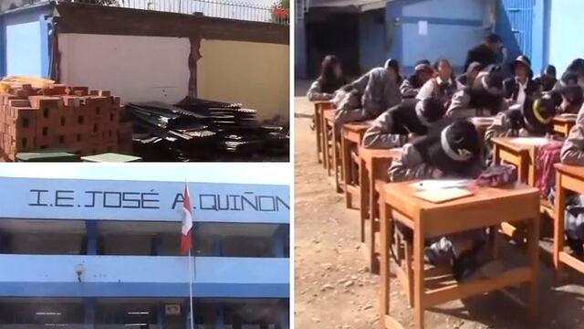 Niños estudian bajo el sol porque infraestructura del colegio es un peligro (VIDEO)