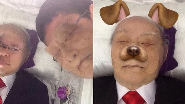 ​Snapchat: Sujeto intercambia rostro con el muerto y hasta le pone orejas de perrito