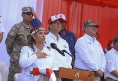 Dina Boluarte canta “Contigo Perú” en Santa Rosa de Loreto