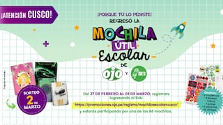 Ganadores en Cusco de la campaña “Mochila escolar” de Diario OJO y Loro