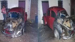Trujillo: Extorsionadores queman auto de familia para que paguen cupo 