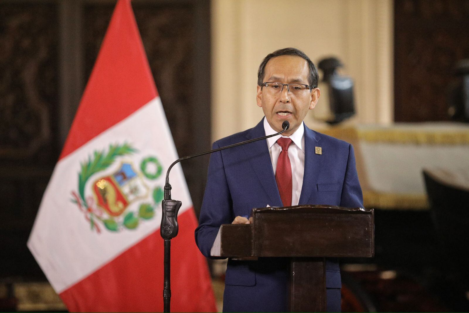Vocero de Dina Boluarte, Fredy Hinojosa, cuestionado por contrato de S/ 25 mil y gestión en Qali Warma. (Foto: Joel Alonzo / @photo.gec)